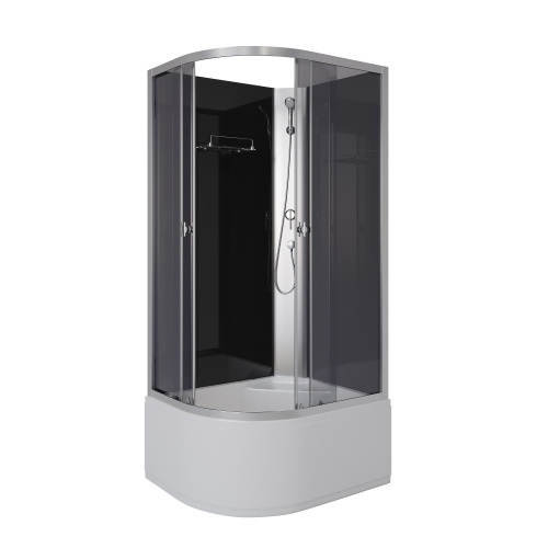 Душевая кабина Niagara Eco E90/80/40R/TN/BK 90х80 асимметричная без крыши ориентация правая - фото 2